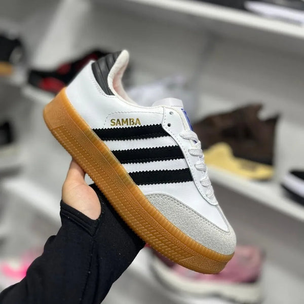 Tenis Adidas Plataforma Samba Blanco y Negro Clasica