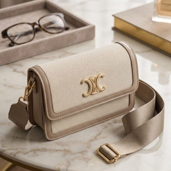 Bolso Manos Libres Beige y Greige