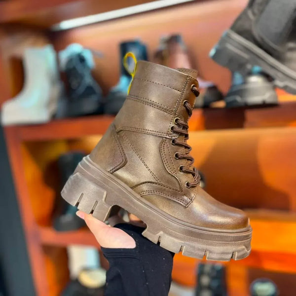 Botin Cafe Total Con Cordones