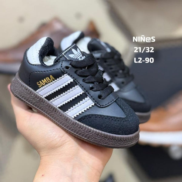 Zapatilla Niños Samba Negro y Blanco