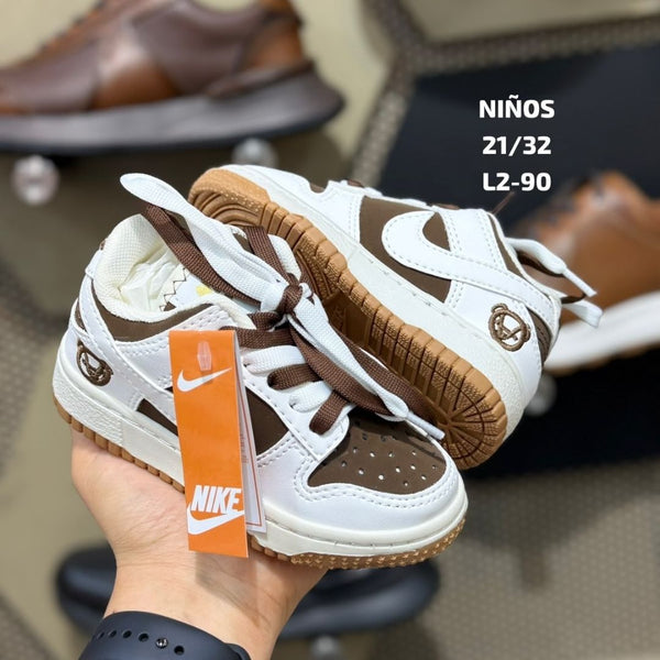 Zapatilla Niños Nike sb Osito Blanco y Cafe