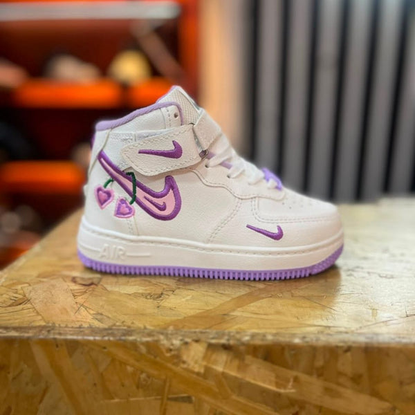 Tenis Bota Nike Niña Blanco y Morado