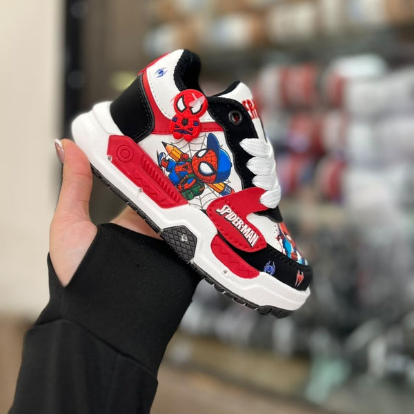 Tenis Niño Spiderman Blanco y Rojo