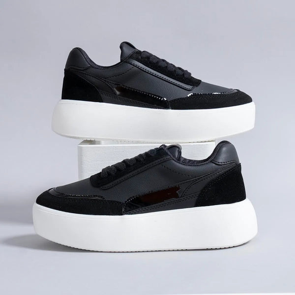Tenis Derene Suela alta Negro y Blanco High Quality