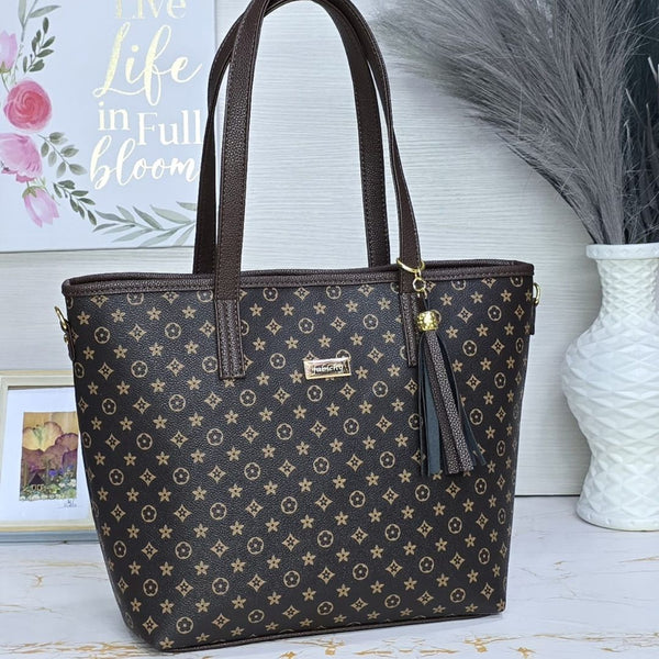 Bolso Elegante Texturizado Cafe LV