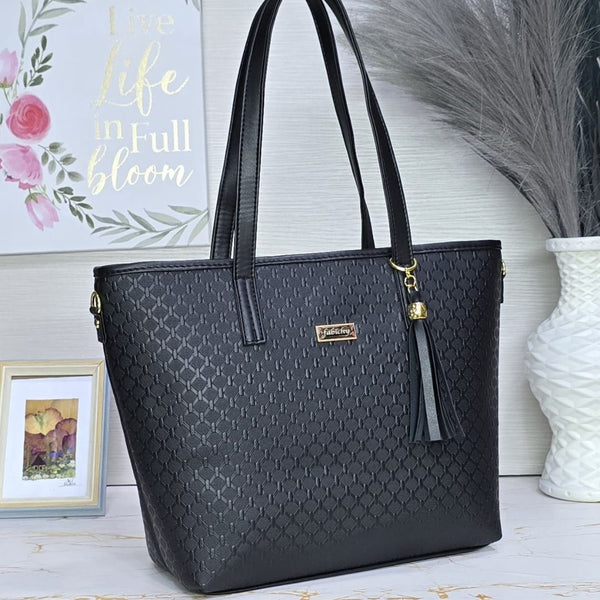 Bolso Elegante Texturizado Negro Rombo