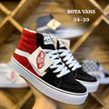 Zapatilla Tipo Bota Vans Negro Rojo y Blanco