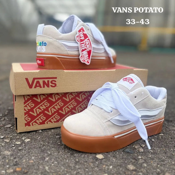 Zapatilla Unisex Vans Gris y Blanco