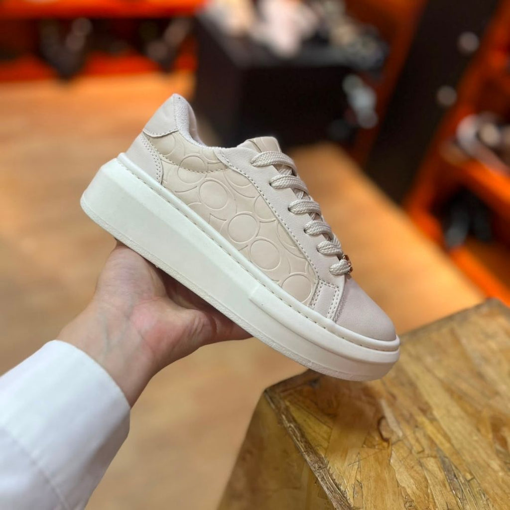 Zapatilla Plana Dama Beige