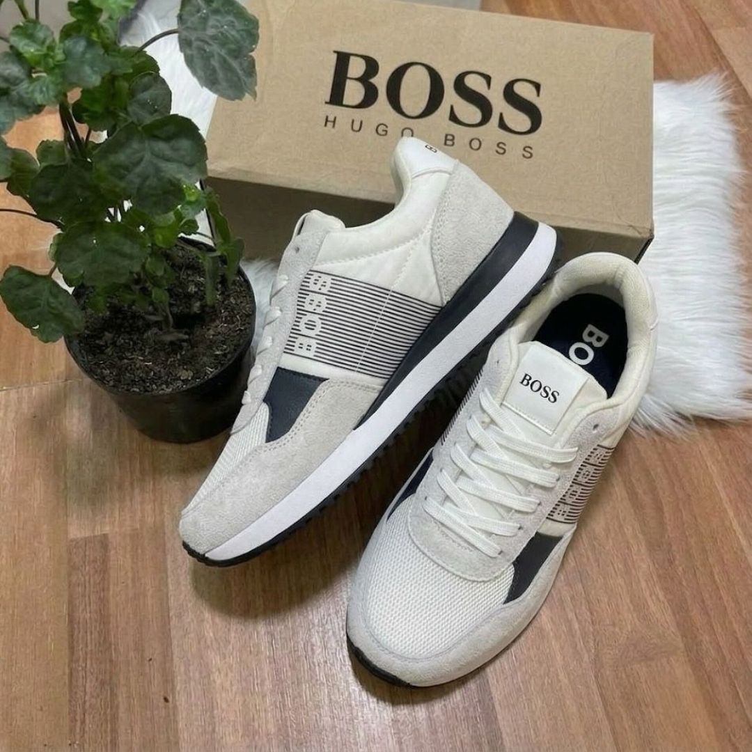 Zapatilla Hugo Boss Blanco Gris y Negro