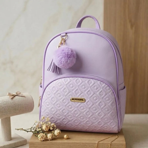 Morral Casual Dama Pompon Lila