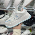 Zapatilla Plataforma Blanco y Azul Corazon