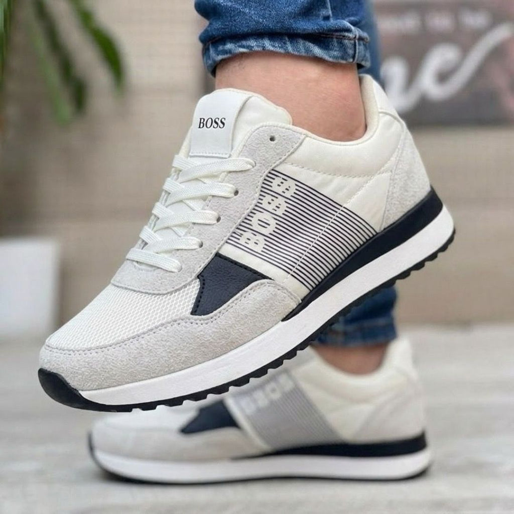 Zapatilla Hugo Boss Blanco Gris y Negro