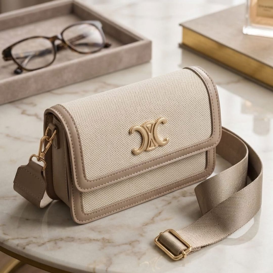 Bolso Manos Libres Beige y Greige