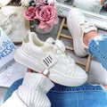 Zapatilla Plataforma Azucena Blanco y Gris
