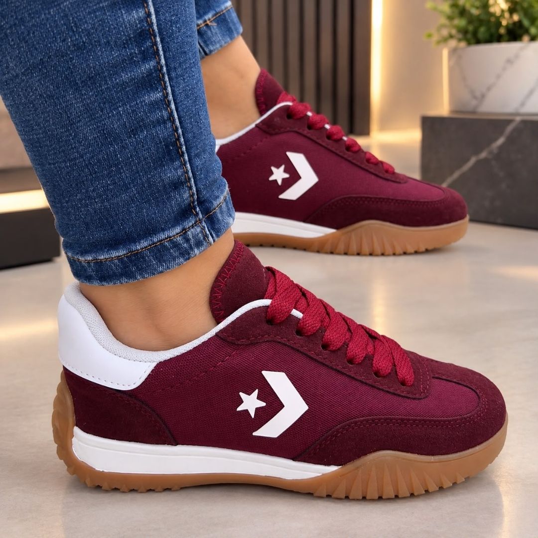 Zapatilla Converse Rojo Blanco Camel