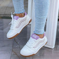 Zapatilla Vans Plana Blanco y Morado