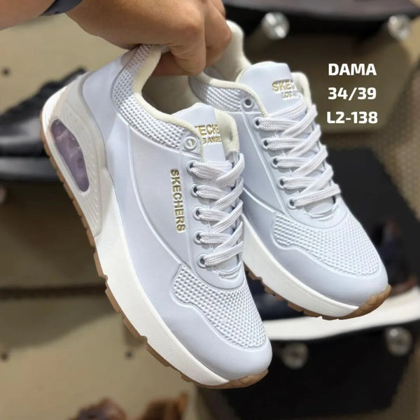 Zapatilla Skechers Blanco con Recamara