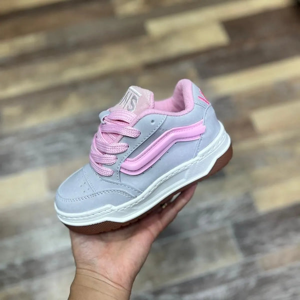 Tenis  Vans Niña Gris y Rosa