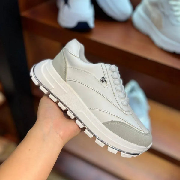 Zapatilla Blanco y Gris Tractor