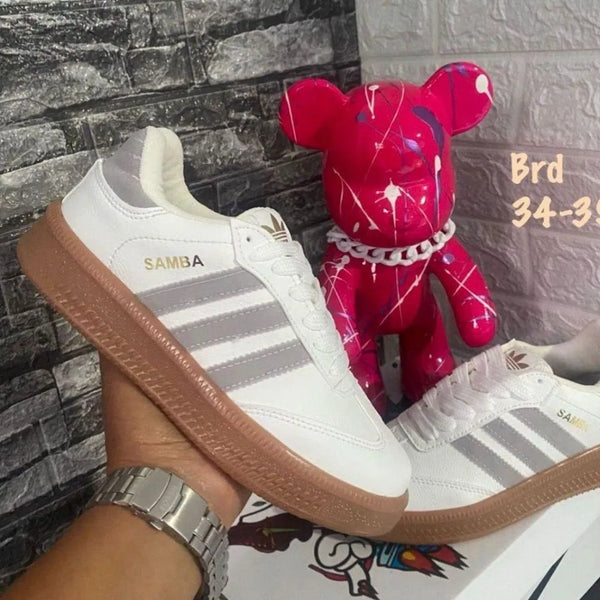 Zapatilla Adidas Samba Blanco y Gris