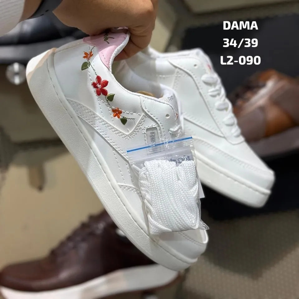 Zapatilla Reebok Plana Blanco Floral
