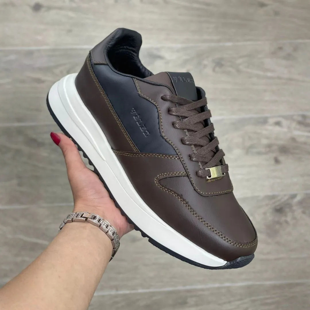 Zapatilla Formal Velez Cafe y Negro
