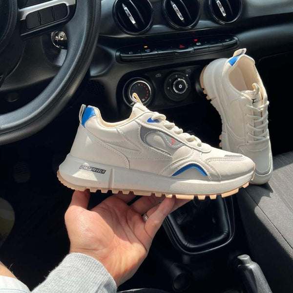 Zapatilla Importada Crema y Azul Munbai