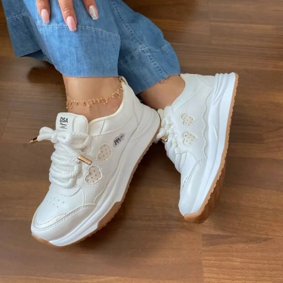 Zapatilla Dsa Blanco Corazon Punteado
