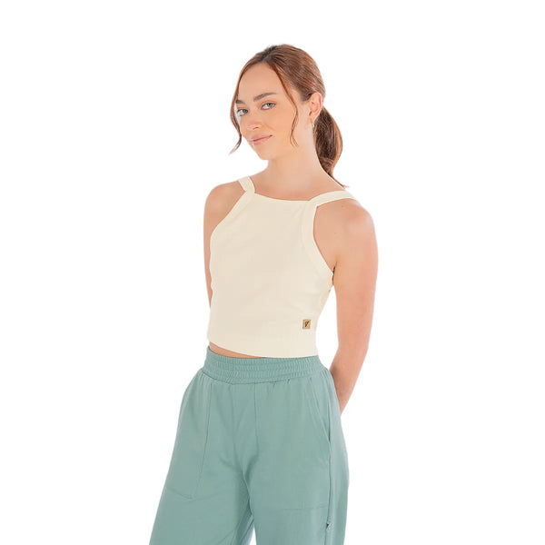 Blusa Basica En Rib Beige Pearl