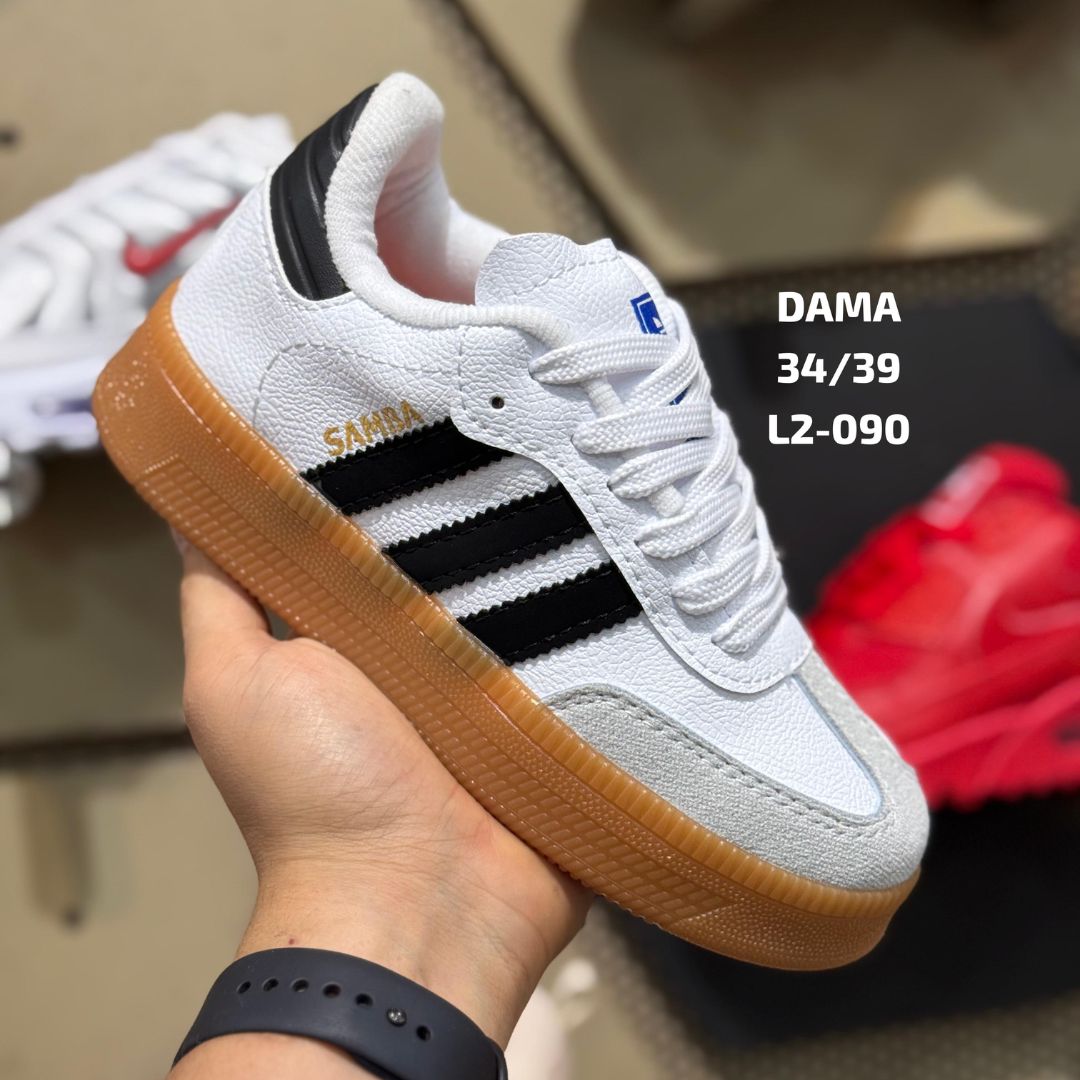 Zapatilla Plataforma Adidas Samba Rayas Negras