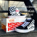 Teni-Bota Unisex Vans Negra Cuadros