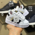 Tenis Superstar Blanco Rayas Negras Niñ@
