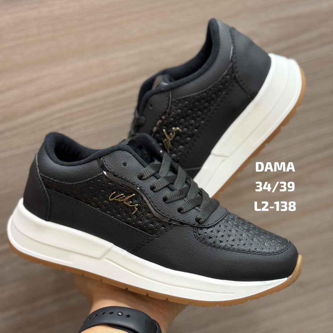 Zapatilla Velez Negro Dama