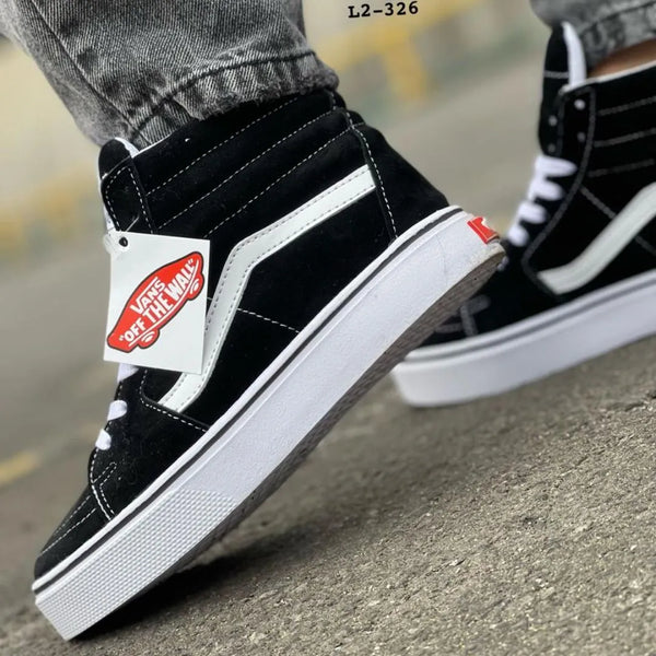 Teni-Bota Unisex Vans Negra y Blanca