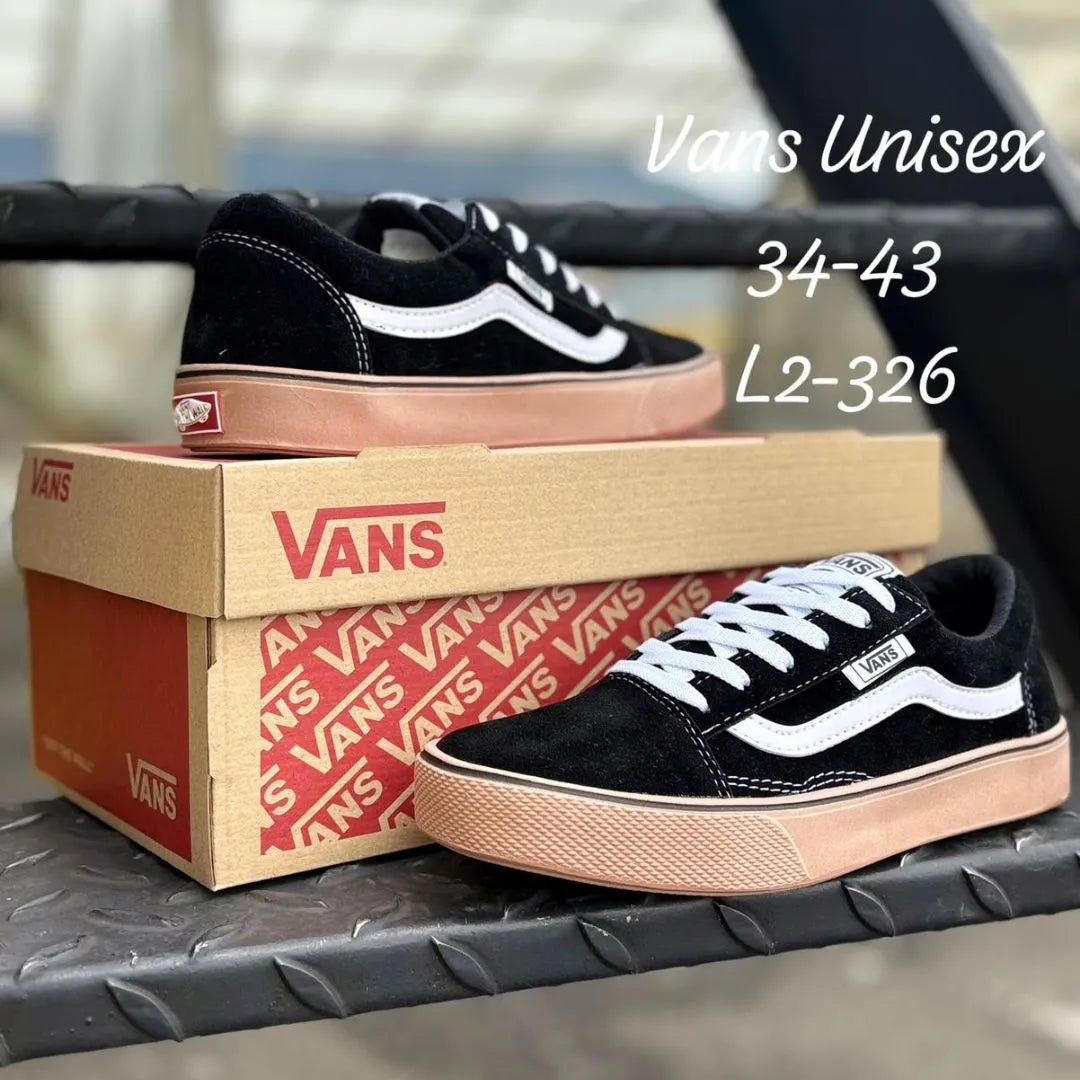 Zapatilla Unisex Vans Tabla Clasica Negra Suela Cafe