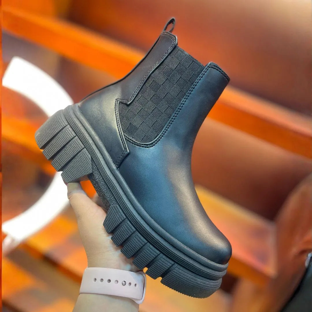 Botin Para Dama Negro Tacon Corto