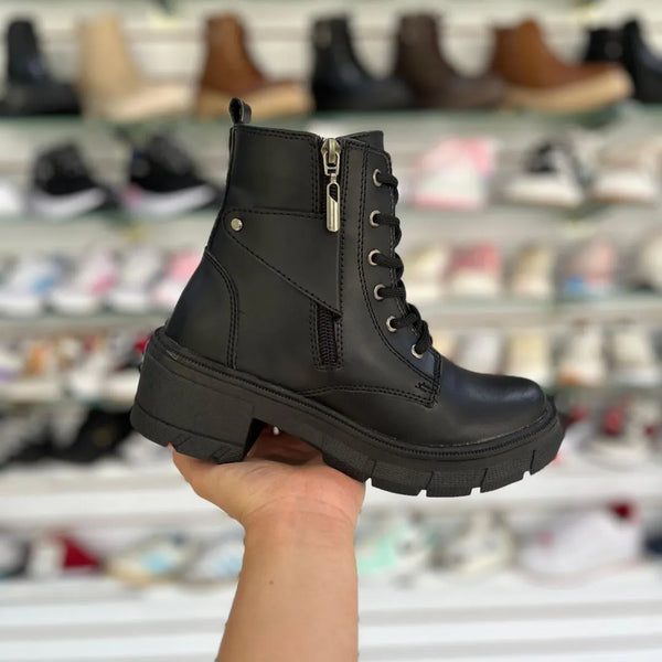 Botin Para Dama Negro Detalle en Cremallera