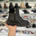 Botin Para Dama Negro con Cordones y Cremallera