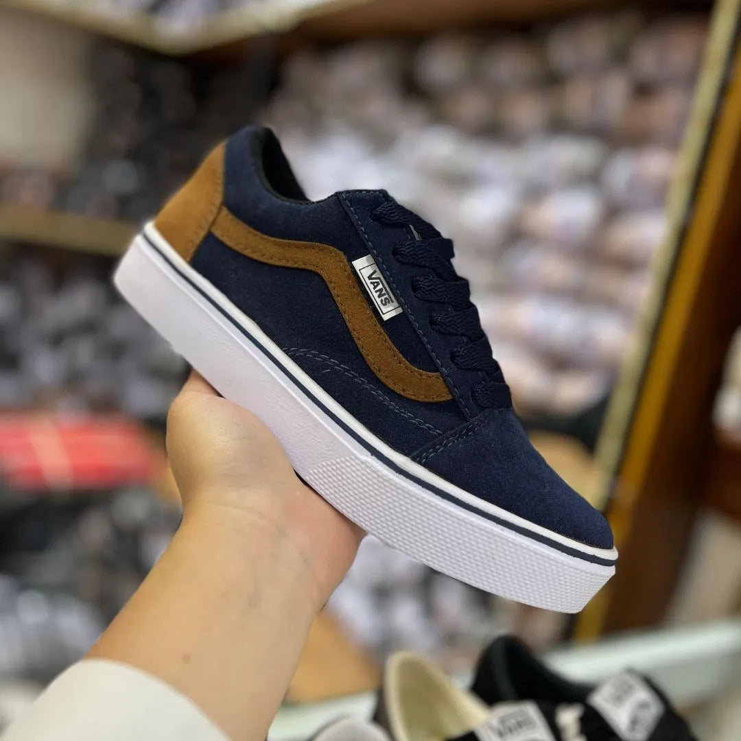 Zapatilla Unisex Vans Tabla Azul y Cafe
