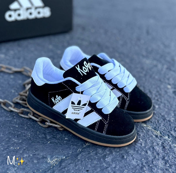 Zapatilla Campus Unisex Korn Negro y Blanco