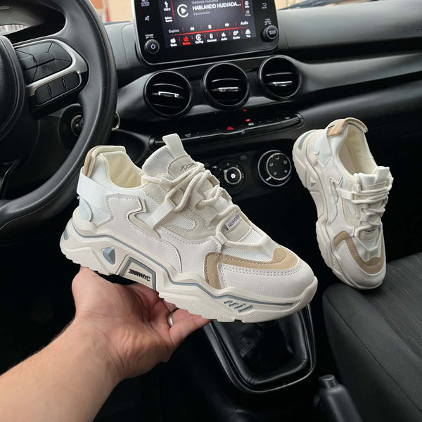 Zapatilla Importada Plataforma Beige Cappuccino Chiang Mai