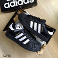 Zapatilla Unisex Superstar Negra Rayas Blancas