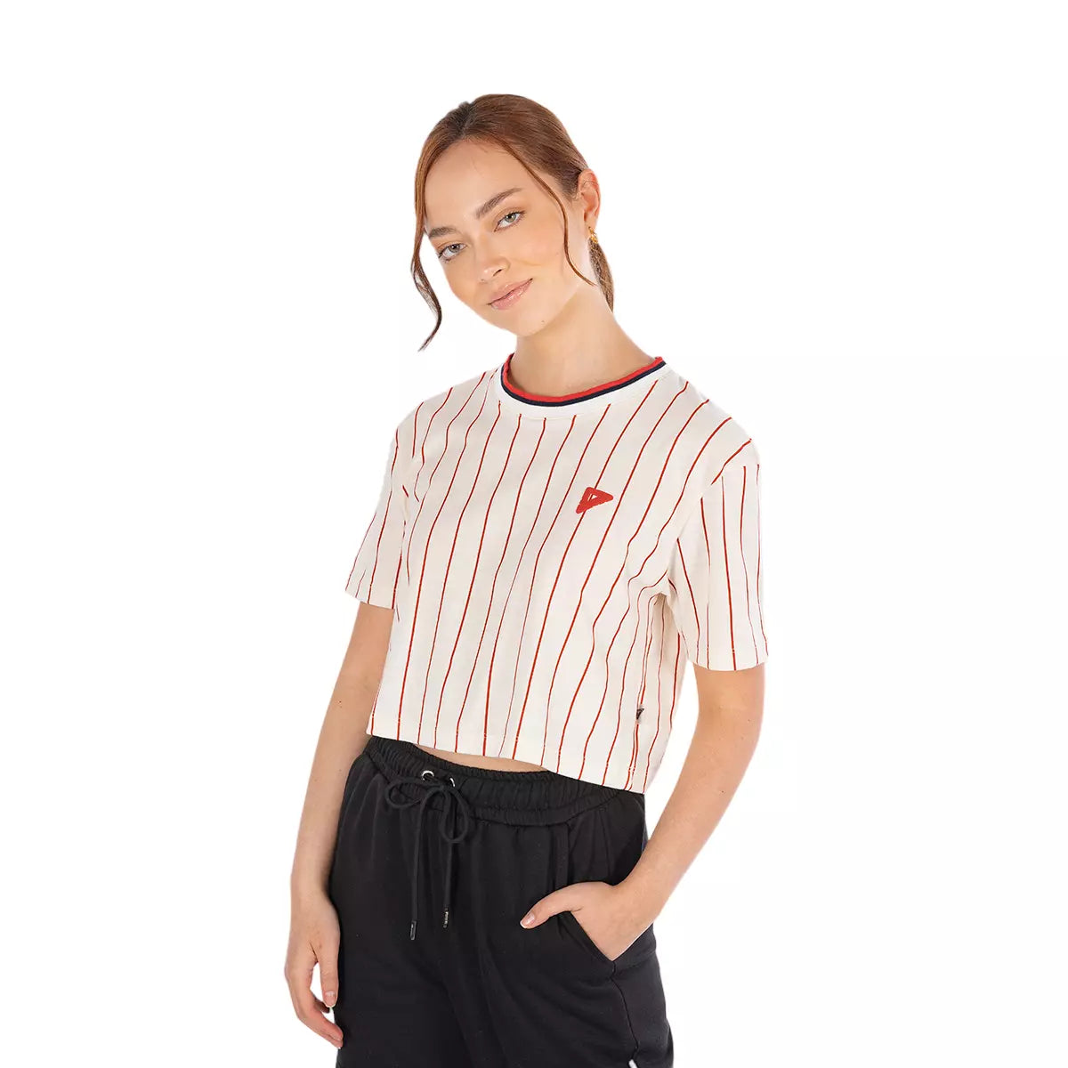 Camiseta Corta Basica Lineas Rojas Sport Detroit