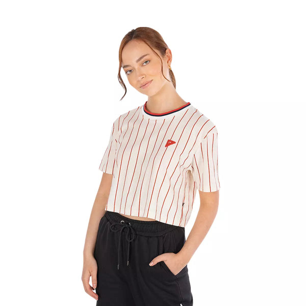 Camiseta Corta Basica Lineas Rojas Sport Detroit