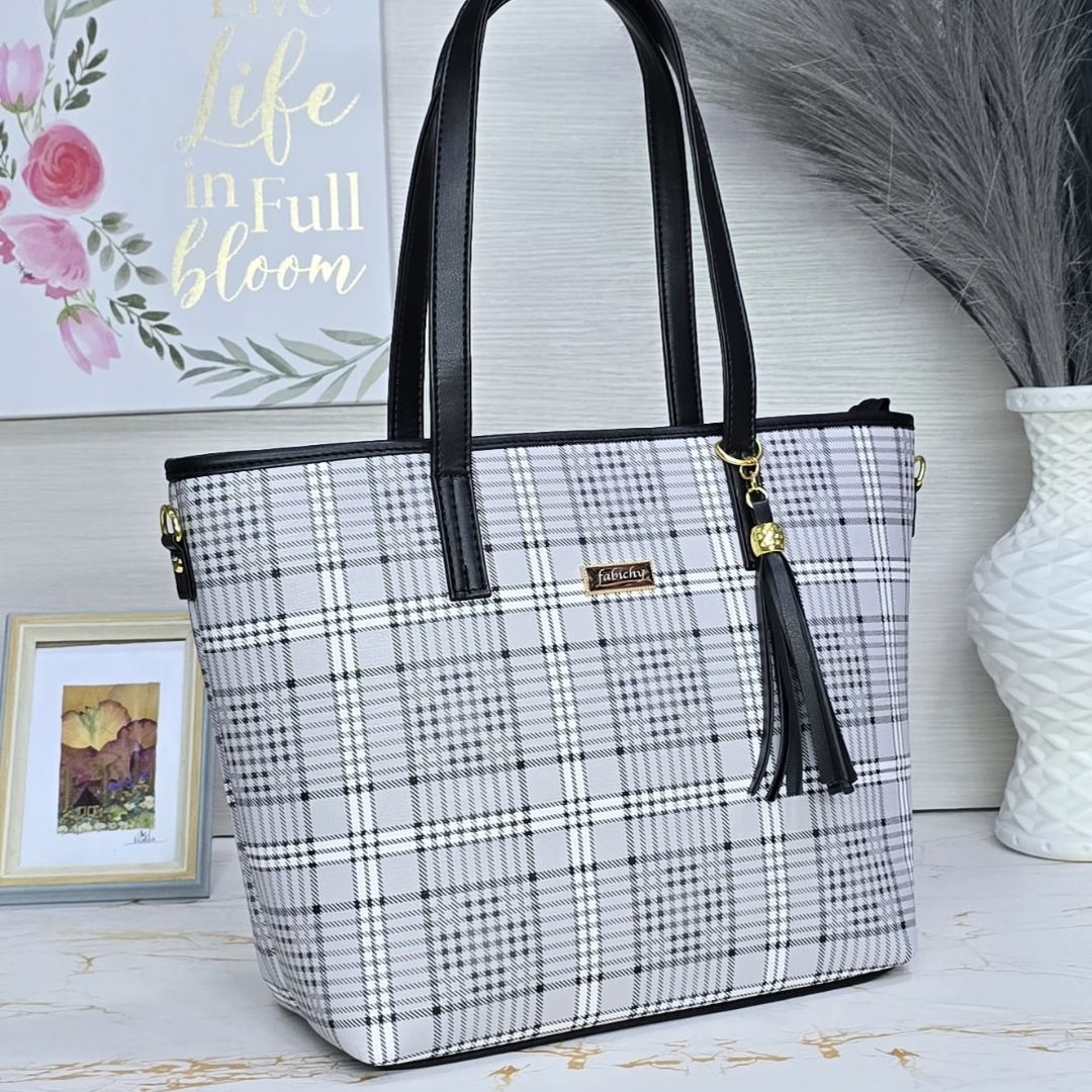 Bolso Elegante Cuadros Negros