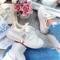 Zapatilla Plataforma Azucena Blanco y Rosa