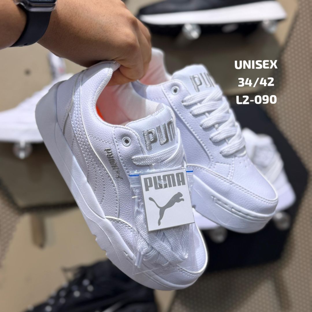 Zapatilla Unisex Deportivas Puma Blanco y Gris