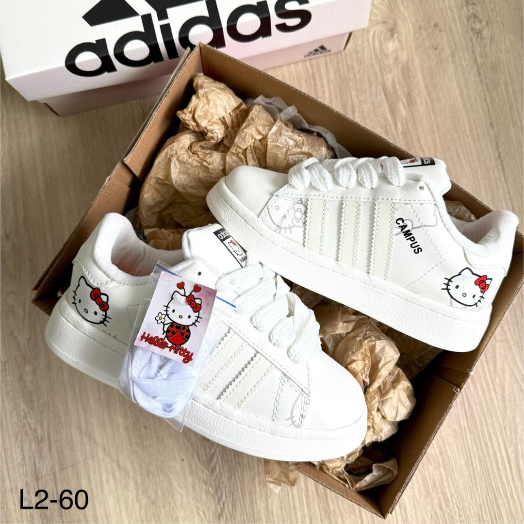 Tenis Campus Hello Kitty Blanco